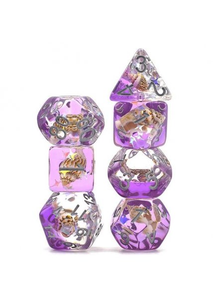 DICE 7-set: Purple Beach Conch